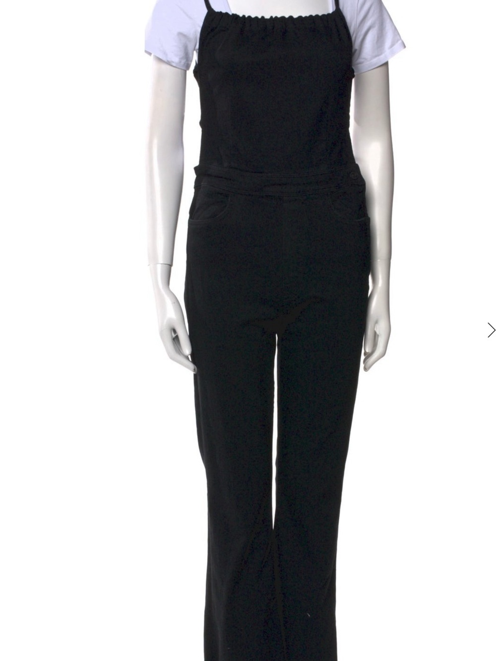 MOTHER Black Denim Square Neck Backless Tie Jumpsuit Overalls Size 27 EUC - Picture 5 of 10